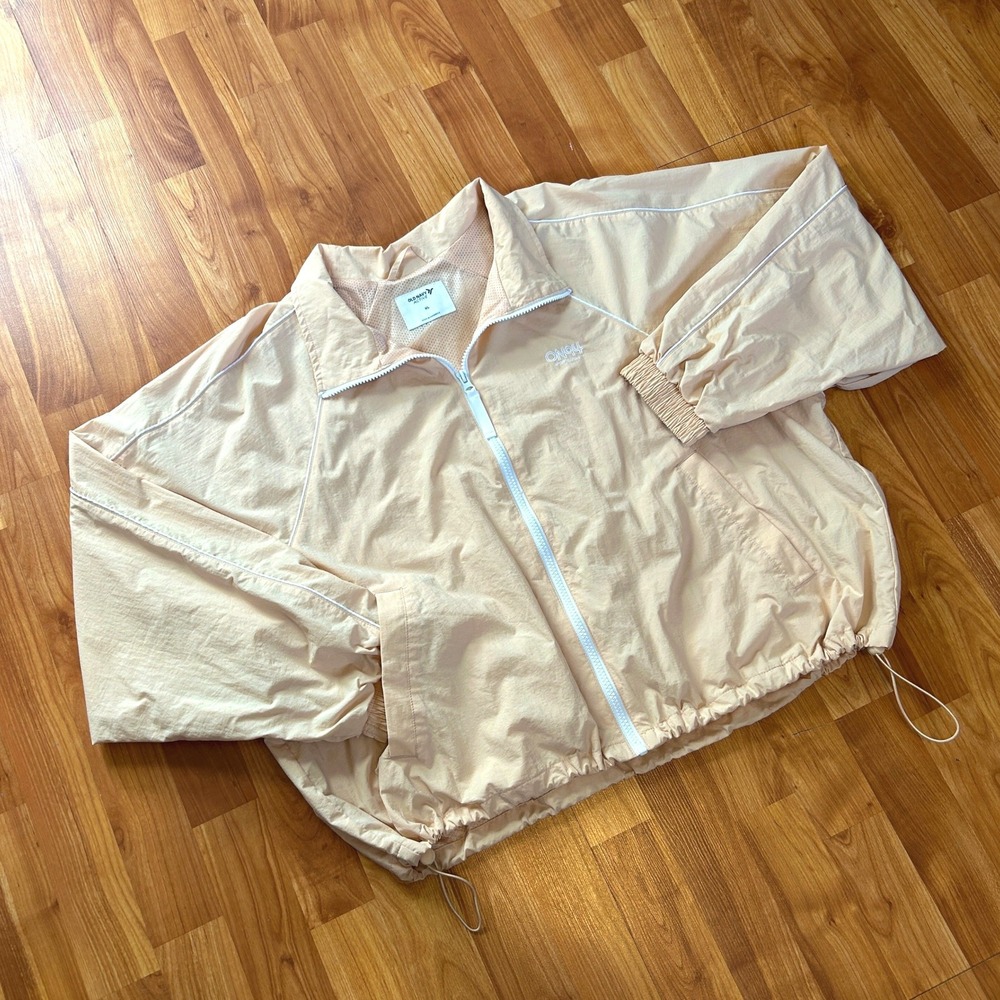 Old Navy Active ON94 Nylon Windbreaker Zip Jacket Peach Cream XL